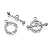 Non-Tarnish 201 Stainless Steel Toggle Clasps STAS-R115-03-2