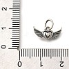 925 Sterling Silver Angel Wings Heart Charms STER-L066-04AS-3