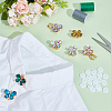 37Pcs Butterfly Alloy Rhinestone Cufflinks and Acrylic Buttons HJEW-PH02308-4