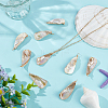 20Pcs Electroplated Natural Freshwater Shell Pendants PALLOY-WR00019-4