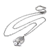 Anti-Tarnish 304 Stainless Steel & Plastic Pearl Paw Print Pendant Cable Chain Necklaces for Women STAS-Z114-16P-4