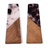 Opaque Resin & Walnut Wood Pendants RESI-T058-04B-2