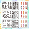 Stainless Steel DIY Nail Art Templates MRMJ-WH0092-030-3