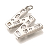 Brass Micro Pave Clear Cubic Zirconia Pendants KK-G521-01P-W-2