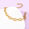 304 Stainless Steel Oval with Triangle Link Chain Bracelets for Women BJEW-F536-12G-5