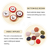   60Pcs 10 Colors Cloth Shank Buttons BUTT-PH0001-15-3