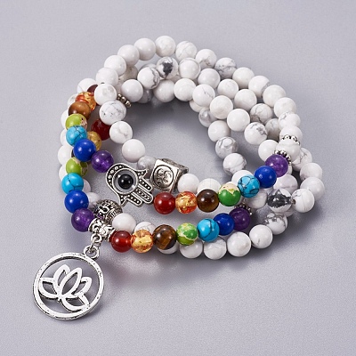 Natural Labradorite Wrap Bracelets BJEW-I273-B08-1