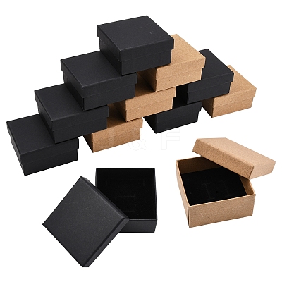 12Pcs 2 Colors Cardboard Paper Jewelry Set Boxes CBOX-FS0001-01-1