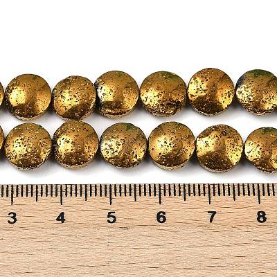 Electroplated Natural Lava Rock Beads Strands G-K388-01D-1