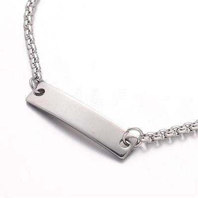 Tarnish Resistant 304 Stainless Steel ID Bracelets BJEW-K136-01P-1
