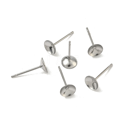 Tarnish Resistant 304 Stainless Steel Post Stud Earring Findings STAS-R063-50-1
