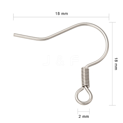 Tarnish Resistant 316 Surgical Stainless Steel Earring Hooks STAS-E009-2-1