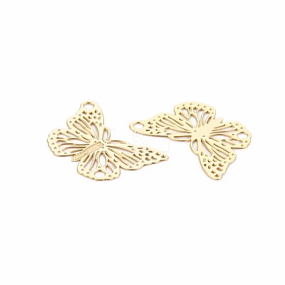 Rack Plating 304 Stainless Steel Filigree Connerctor Charms STAS-T057-48G-1