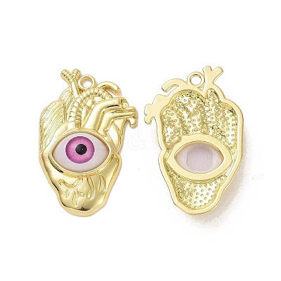 Rack Plating Alloy Acrylic Pendants PALLOY-O109-12LG-1