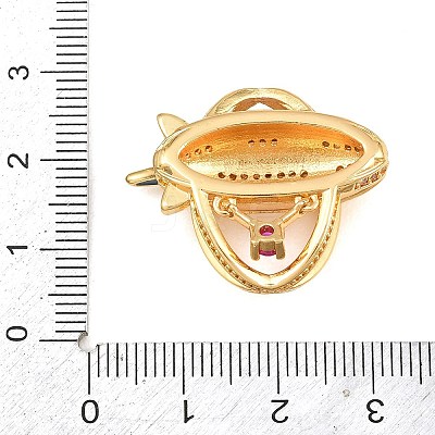 Brass Micro Pave Cubic Zirconia Pendants CU-CBAB3AD-05G-01-1