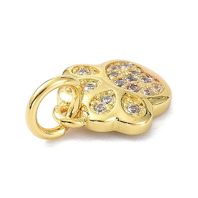 Brass Micro Pave Cubic Zirconia Charms X-ZIRC-C022-22G-1
