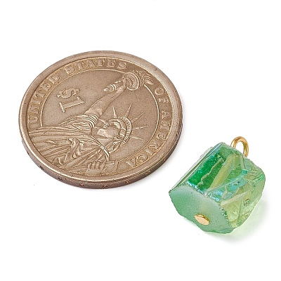 Electroplated Natural Quartz Beads Pendants PALLOY-JF02458-01-1