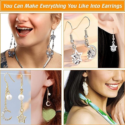 200Pcs 2 Color Brass Earring Hooks KK-YW0002-30-1