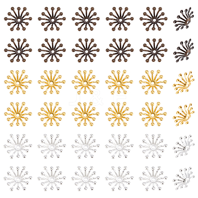 150Pcs 3 Colors Brass Bead Caps OHAR-ME0001-01-1