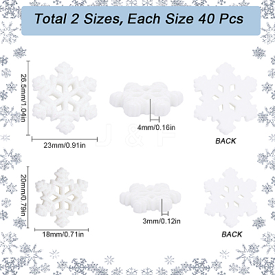 80Pcs 4 Styles Christmas Theme Resin Cabochons RESI-SC0003-42-1