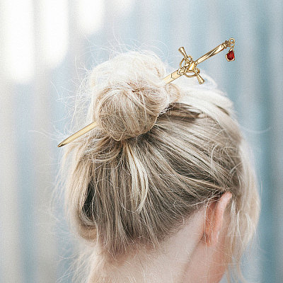 6Pcs 6 Styles Alloy Hair Pin AJEW-FH0006-17-1