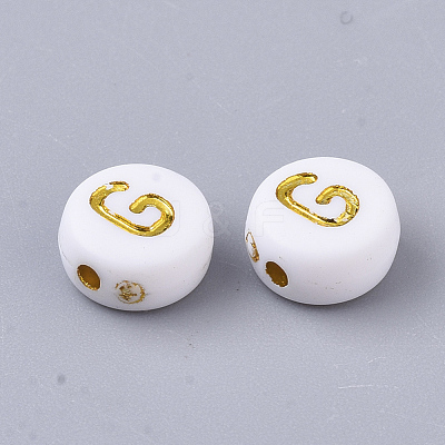 Plating Acrylic Beads PACR-R242-01G-1