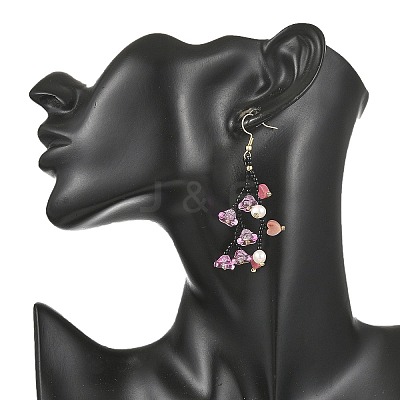 Glass Seed Bead Dangle Earrings EJEW-MZ00770-02-1