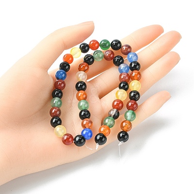 Natural Agate Beads Strands G-YW0001-33A-1