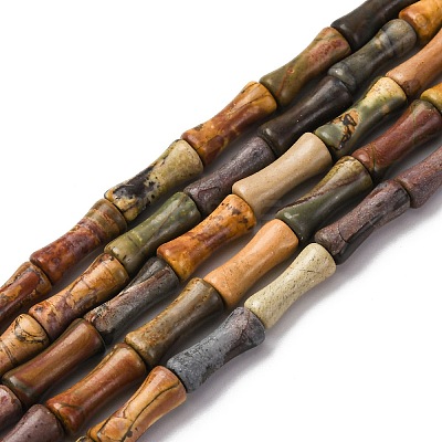 Natural Polychrome Jasper/Picasso Stone/Picasso Jasper Beads Strands G-L624-G04-12x5mm-1