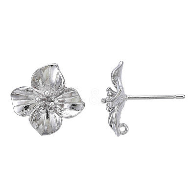 Brass Stud Earring Findings KK-N232-337A-01P-1