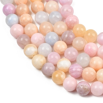Natural Green Jade Beads Strands G-G757-03-8mm-1