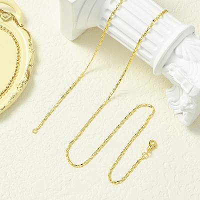 1.5mm Rack Plating Brass Oval Link Chain Necklaces for Women Men MAK-L044-32G-1