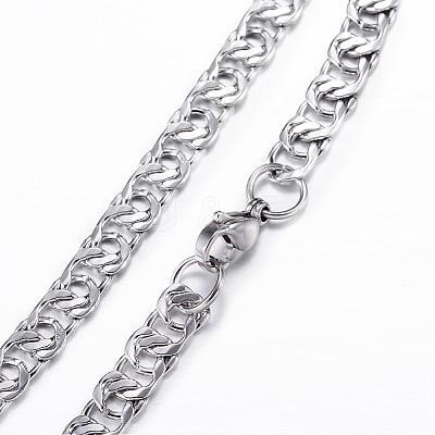 Tarnish Resistant 304 Stainless Steel Curb Chain Bracelets BJEW-P064-25P-1
