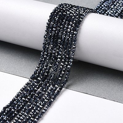 Electroplate Glass Beads Strands GLAA-H021-01A-FP02-1