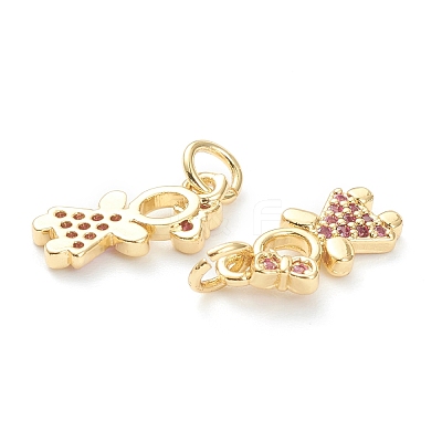 Brass Micro Pave Cubic Zirconia Pendants ZIRC-J041-16D-1