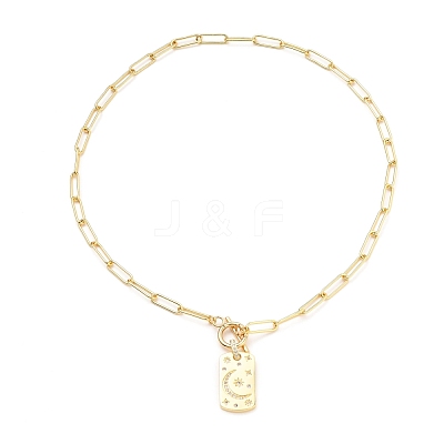Brass Micro Pave Clear Cubic Zirconia Pendant Necklaces NJEW-JN03103-02-1
