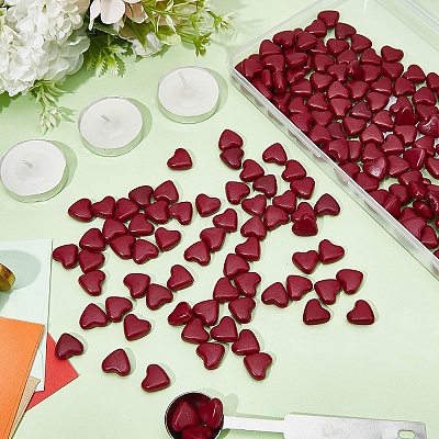 200Pcs Heart Sealing Wax Particles DIY-CP0009-29-1