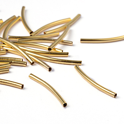 Brass Curved Tube Beads X-EC0582X25mm-NFG-1