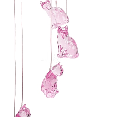 LED Solar Powered Cat Wind Chime HJEW-I009-13-1