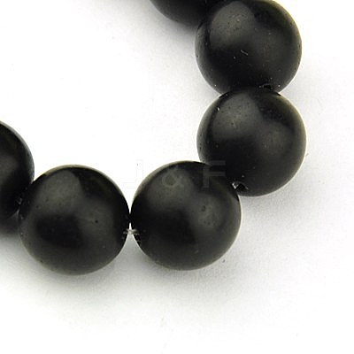 Synthetic Black Stone Beads Strands G-G508-4MM-1