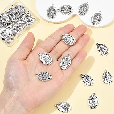 30Pcs 6 Styles Religion Tibetan Style Alloy Pendants FIND-FS0005-01-1