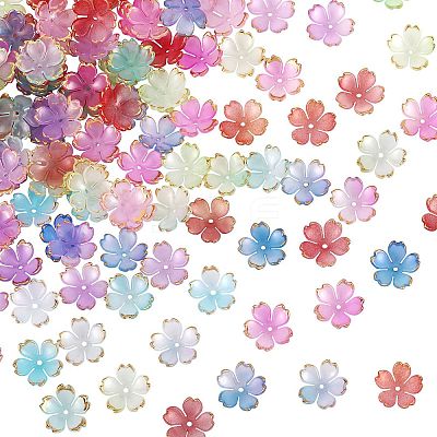 210Pcs 6 Colors Acrylic Bead Caps OACR-SZ0001-47-1