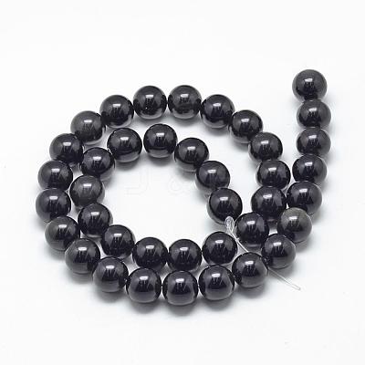 Natural Obsidian Beads Strands G-R446-8mm-24-1