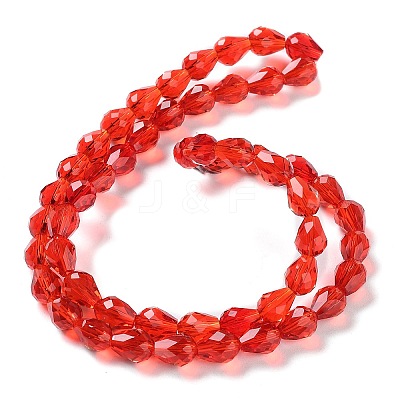 Faceted Teardrop Imitation Austrian Crystal Bead Strands G-M185-8x6mm-06A-1