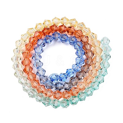 Gradient Color Baking Paint Glass Bead Strands DGLA-A039-T4mm-A014-1