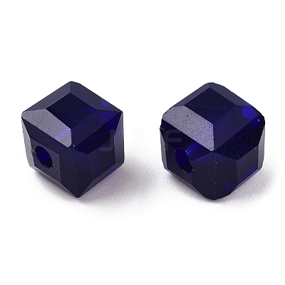 Opaque Color Faceted Glass Beads GLAA-E047-02B-1