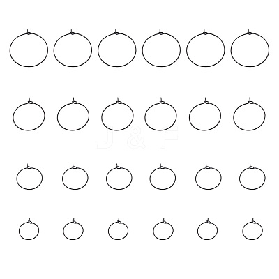 24Pcs 4 Size 316L Surgical Stainless Steel Hoop Earring Findings X1-STAS-ZZ0001-03EB-1