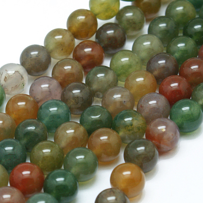 Natural Indian Agate Bead Strands G-J358-02-6mm-1
