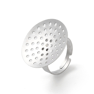 Non-Tarnish 304 Stainless Steel Sieve Ring Settings X-STAS-K278-06B-P-1