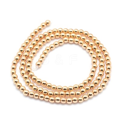 Electroplate Non-magnetic Synthetic Hematite Beads Strands G-L485-01A-LG-1